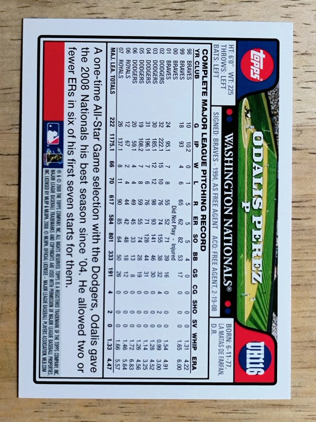2008 Topps Update #UH116 Odalis Perez