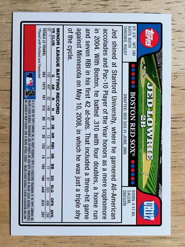 2008 Topps Update #UH117 Jed Lowrie