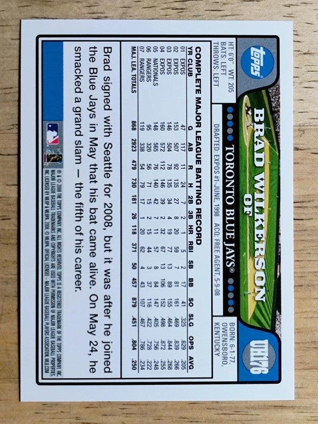 2008 Topps Update #UH176 Brad Wilkerson