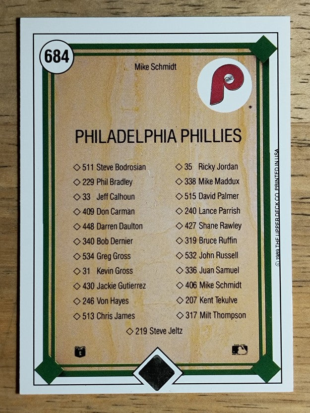 1989 Upper Deck #684 Mike Schmidt TC