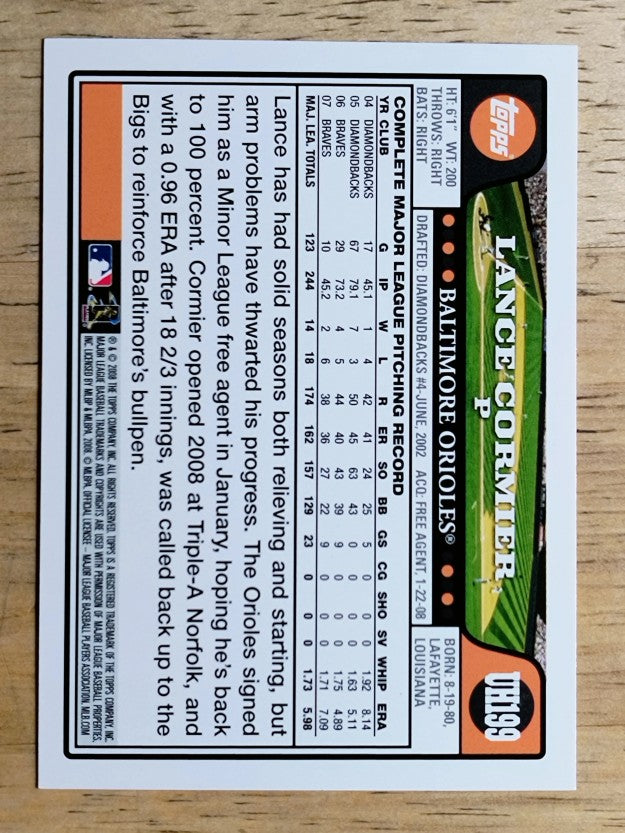 2008 Topps Update #UH199 Lance Cormier
