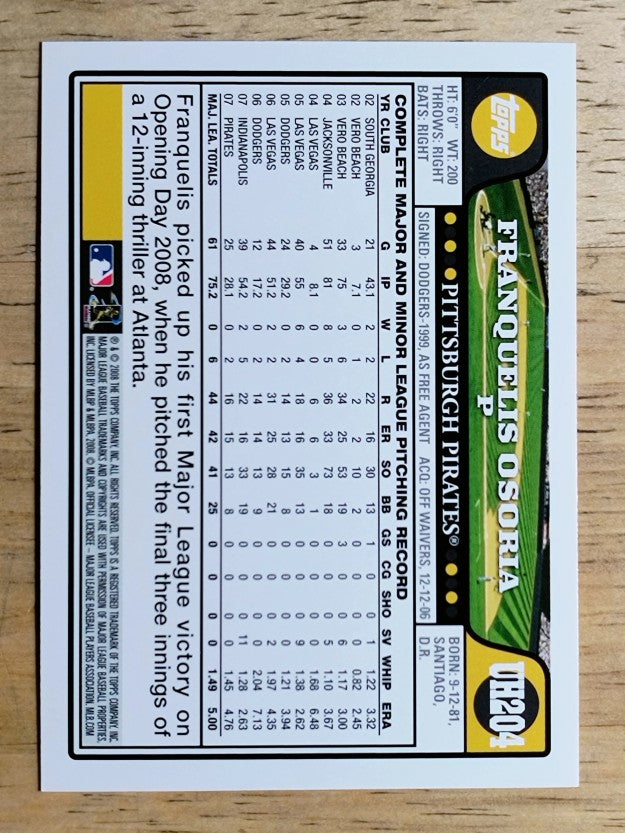 2008 Topps Update #UH204 Franquelis Osoria