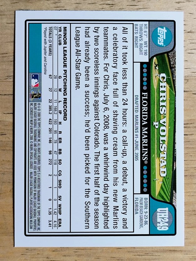 2008 Topps Update #UH249 Chris Volstad