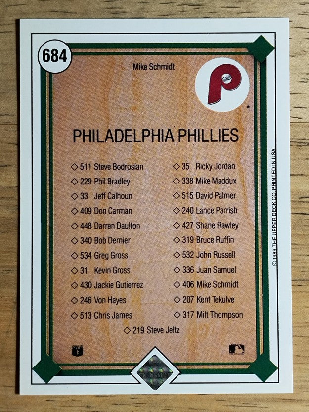 1989 Upper Deck #684 Mike Schmidt TC
