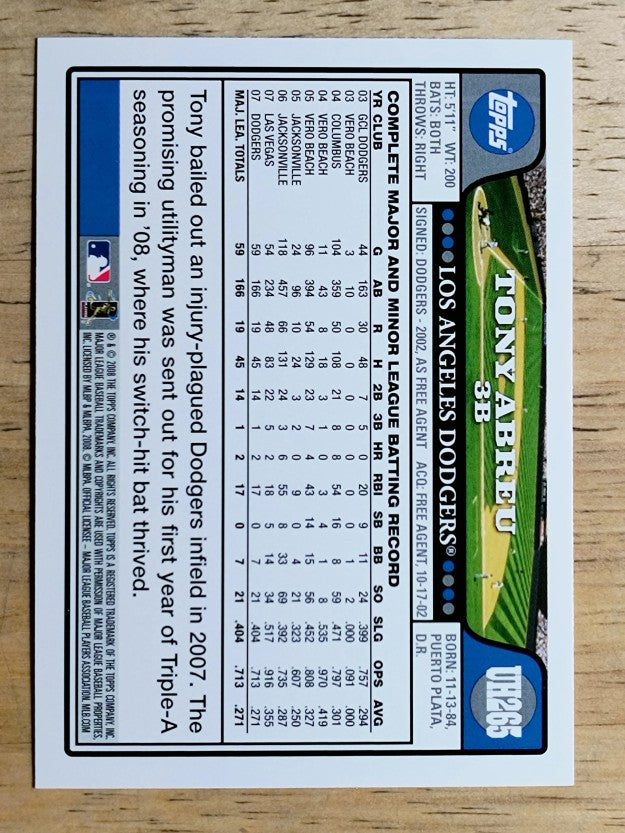 2008 Topps Update #UH265 Tony Abreu