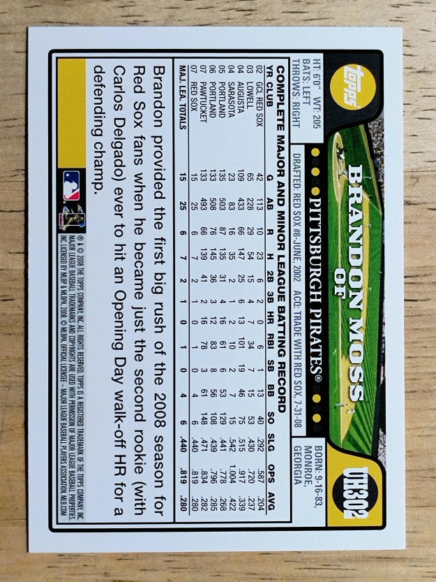 2008 Topps Update #UH302 Brandon Moss