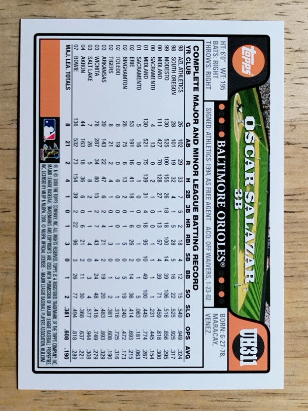 2008 Topps Update #UH311 Oscar Salazar