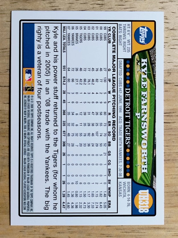 2008 Topps Update #UH318 Kyle Farnsworth