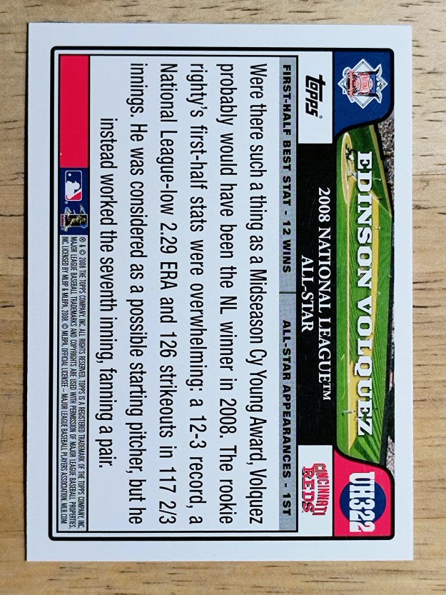 2008 Topps Update #UH322 Edinson Volquez AS