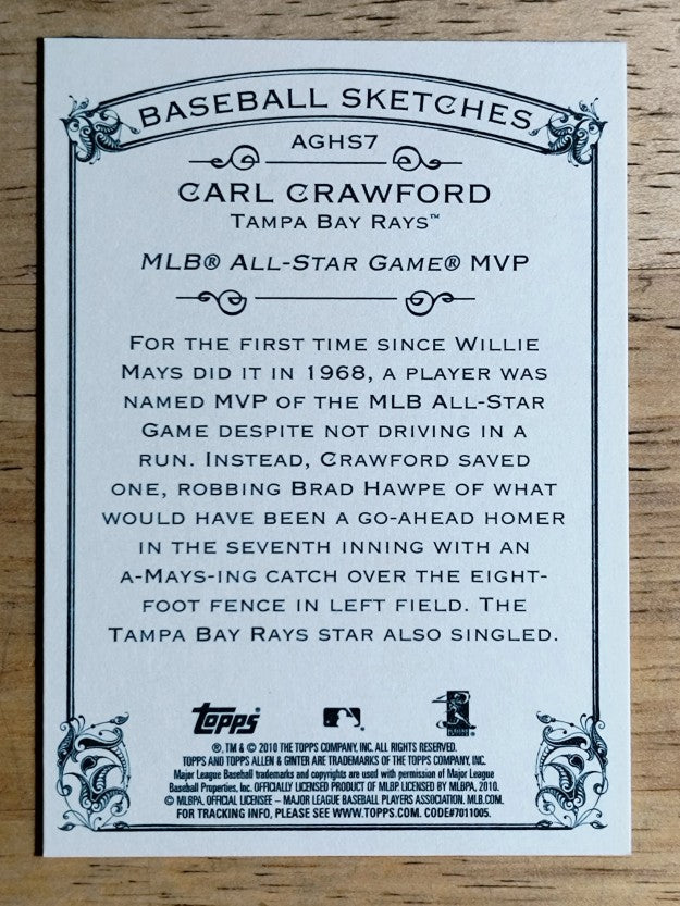 2010 Topps Allen and Ginter Baseball Highlights #AGHS7 Carl Crawford