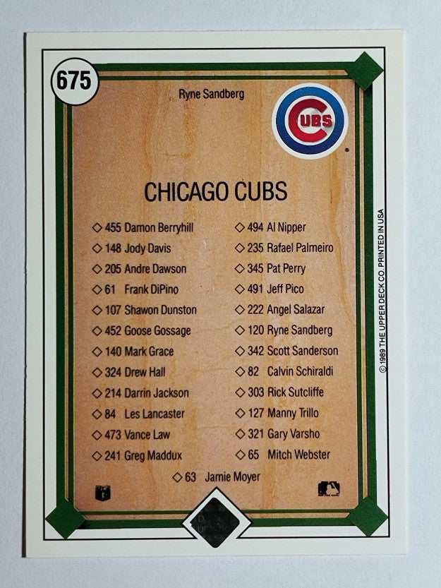 1989 Upper Deck #675 Ryne Sandberg TC