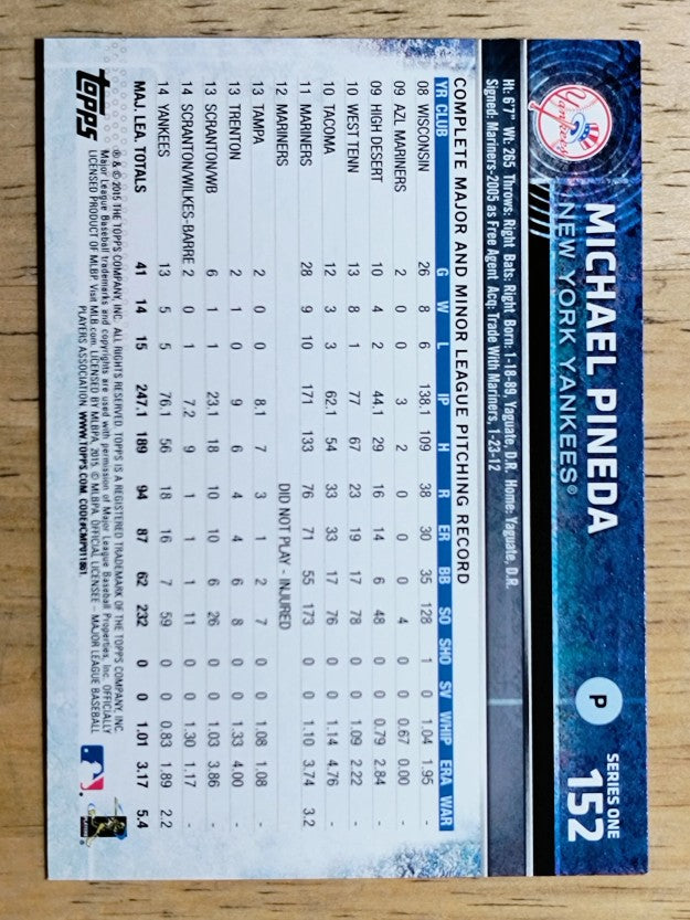 2015 Topps #152 Michael Pineda
