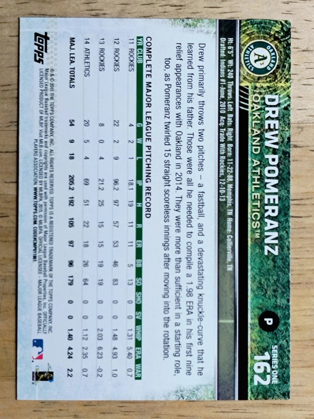 2015 Topps #162 Drew Pomeranz