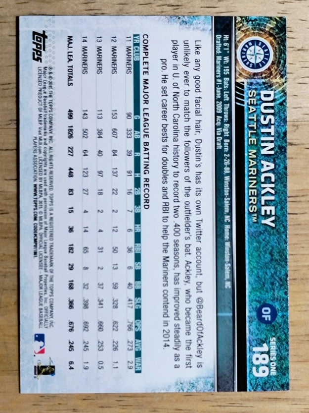 2015 Topps #189 Dustin Ackley