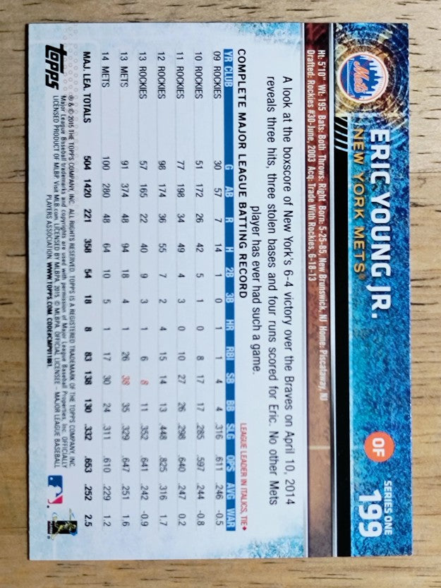 2015 Topps #199 Eric Young Jr.