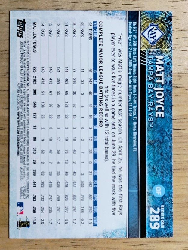 2015 Topps #289 Matt Joyce