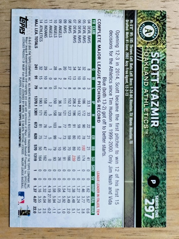 2015 Topps #297 Scott Kazmir