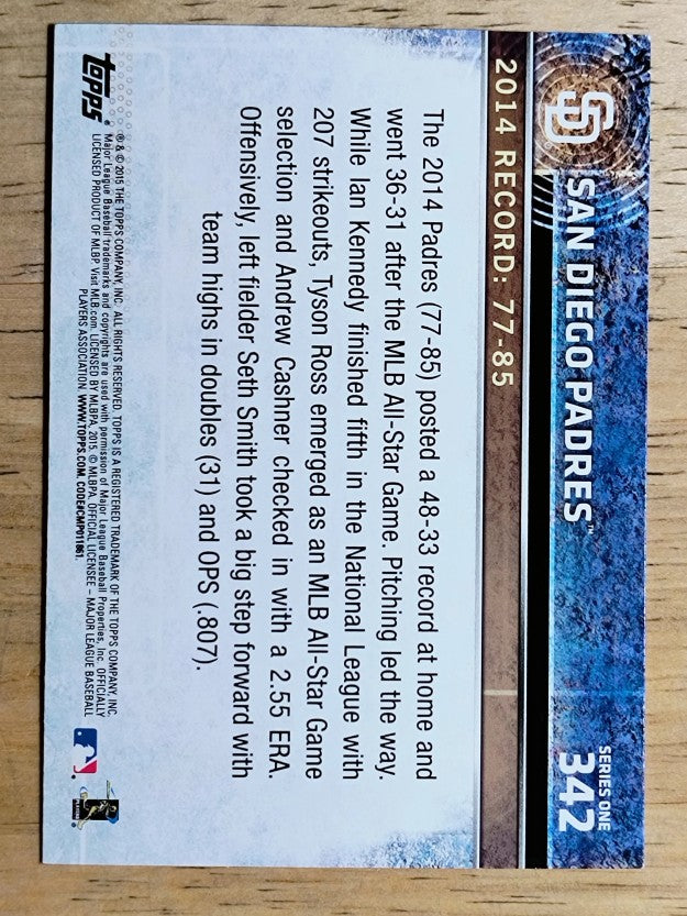 2015 Topps #342 San Diego Padres