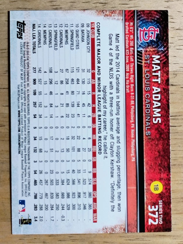 2015 Topps #372 Matt Adams