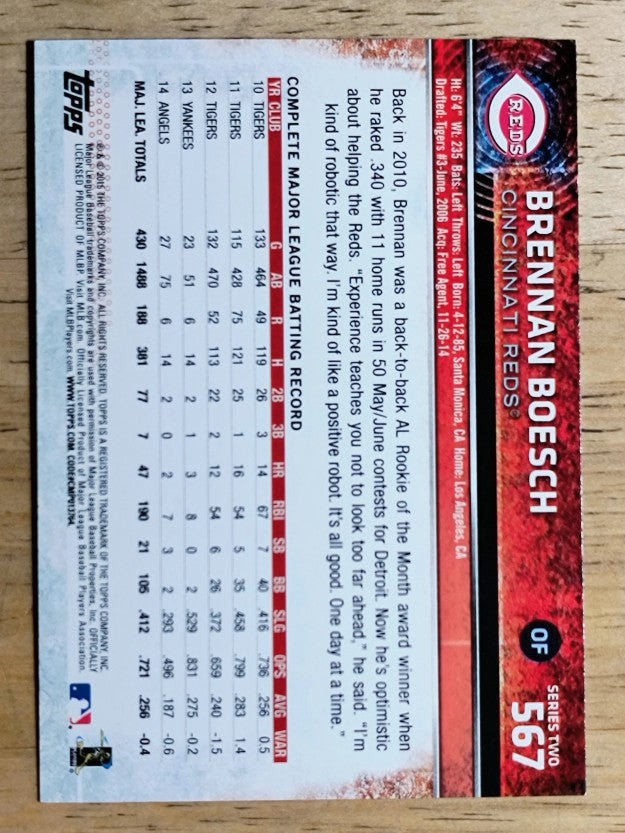 2015 Topps #567 Brennan Boesch