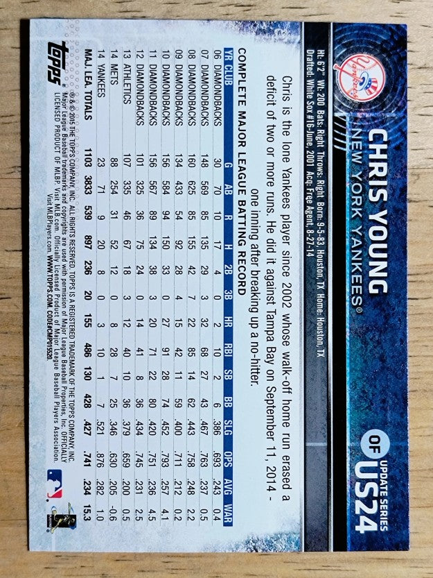 2015 Topps Update #US24 Chris Young