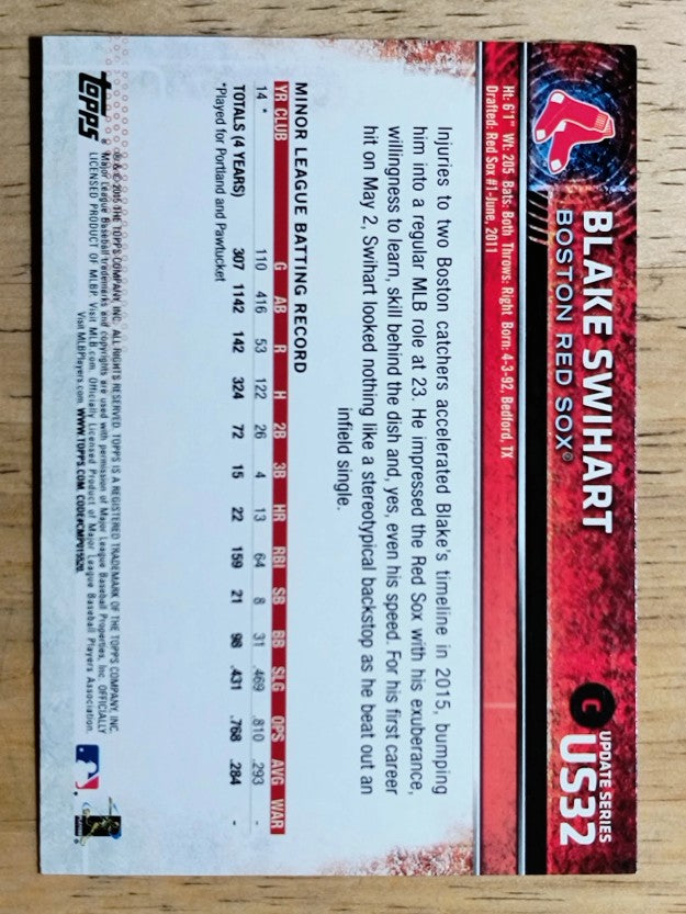 2015 Topps Update #US32A Blake Swihart RC