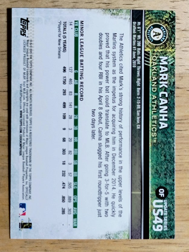 2015 Topps Update #US49 Mark Canha RC (NM)