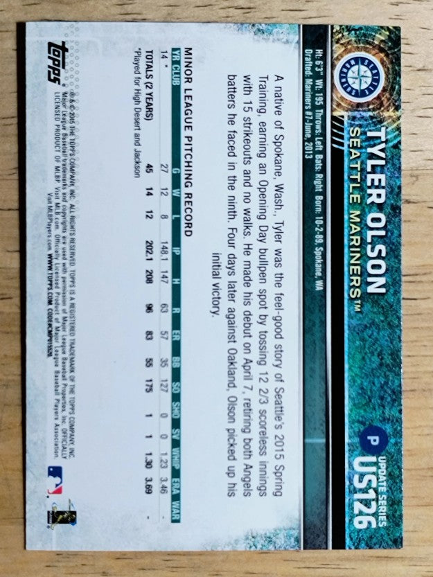 2015 Topps Update #US126 Tyler Olson RC