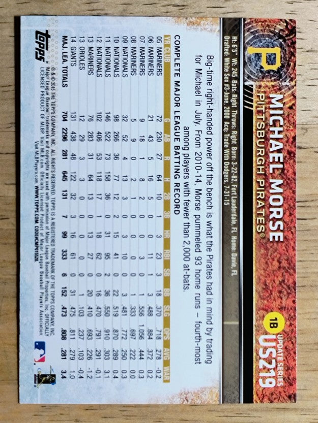 2015 Topps Update #US219 Michael Morse