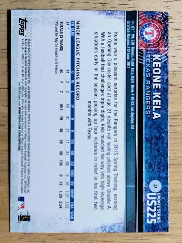 2015 Topps Update #US225 Keone Kela RC