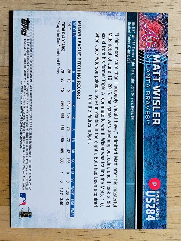 2015 Topps Update #US284 Matt Wisler RC