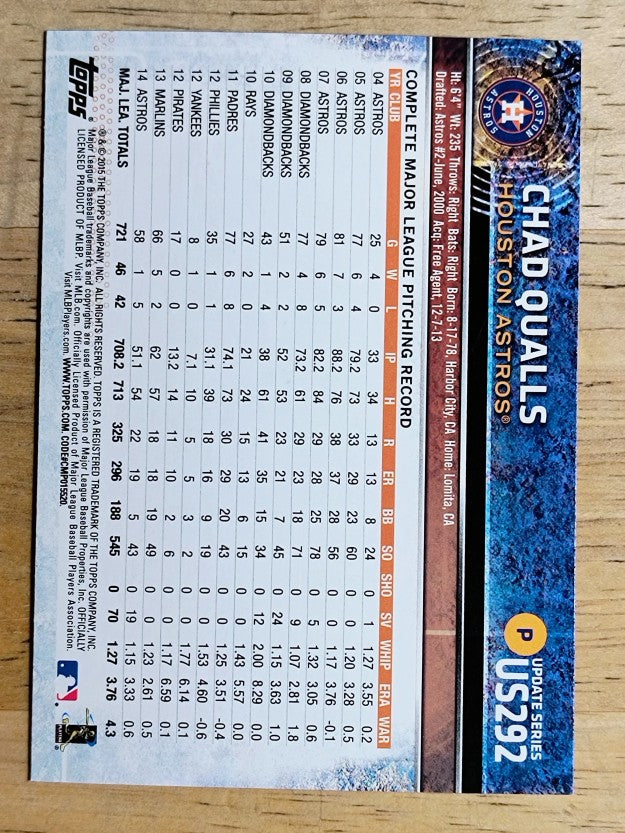 2015 Topps Update #US292 Chad Qualls