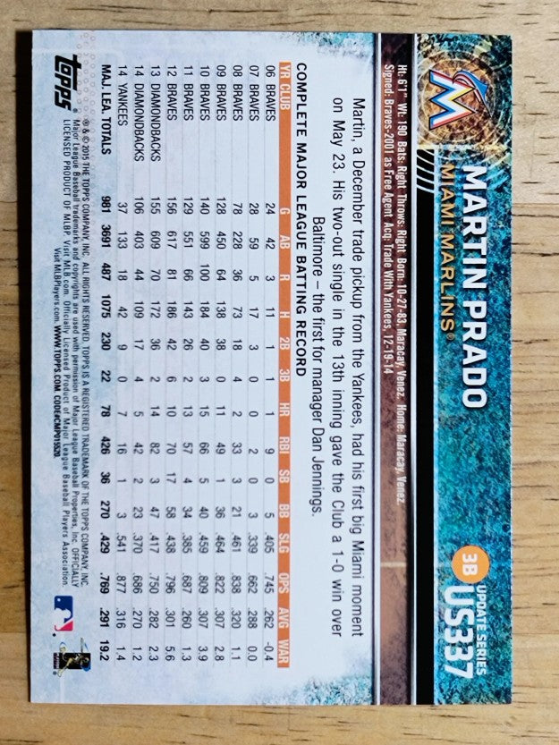 2015 Topps Update #US337A Martin Prado