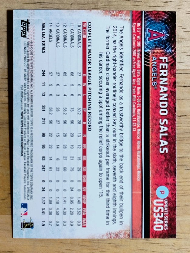 2015 Topps Update #US340 Fernando Salas