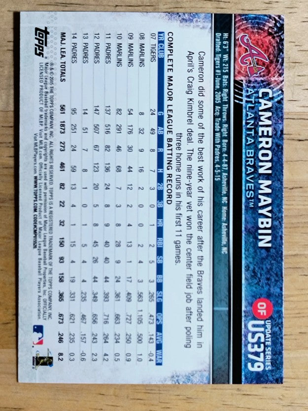 2015 Topps Update #US379 Cameron Maybin