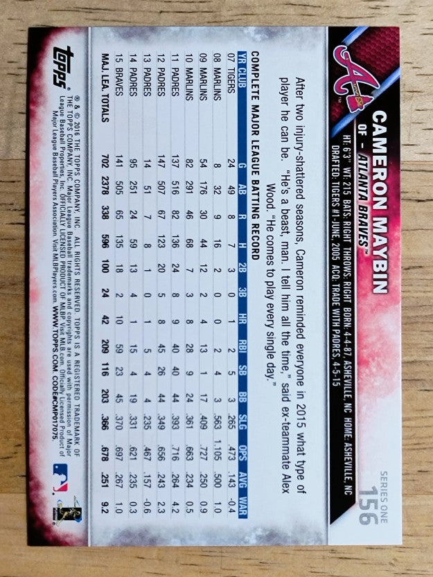 2016 Topps #156 Cameron Maybin