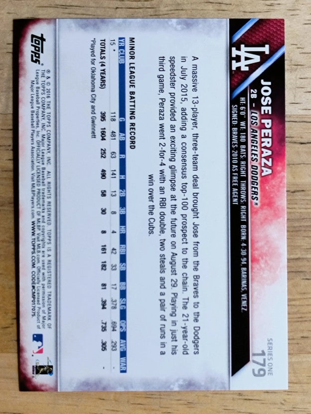 2016 Topps #179 Jose Peraza RC