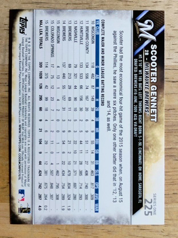 2016 Topps #225 Scooter Gennett