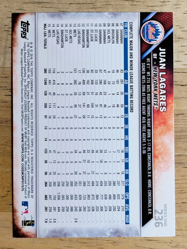 2016 Topps #236 Juan Lagares