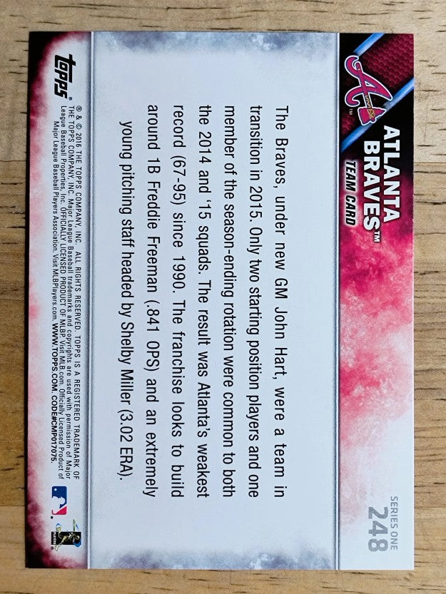 2016 Topps #248 Atlanta Braves