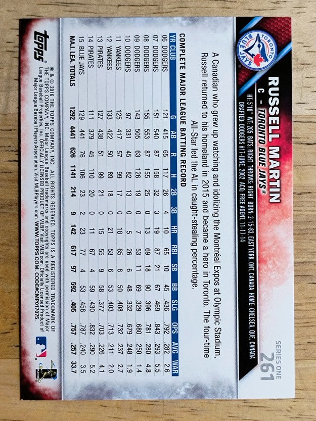2016 Topps #261A Russell Martin