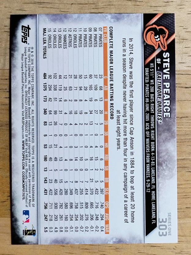 2016 Topps #303 Steve Pearce