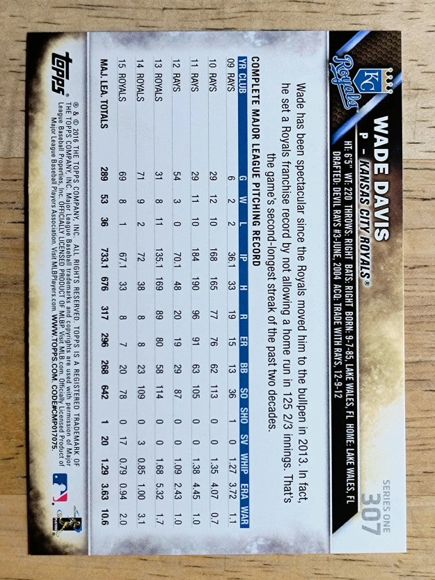 2016 Topps #307 Wade Davis