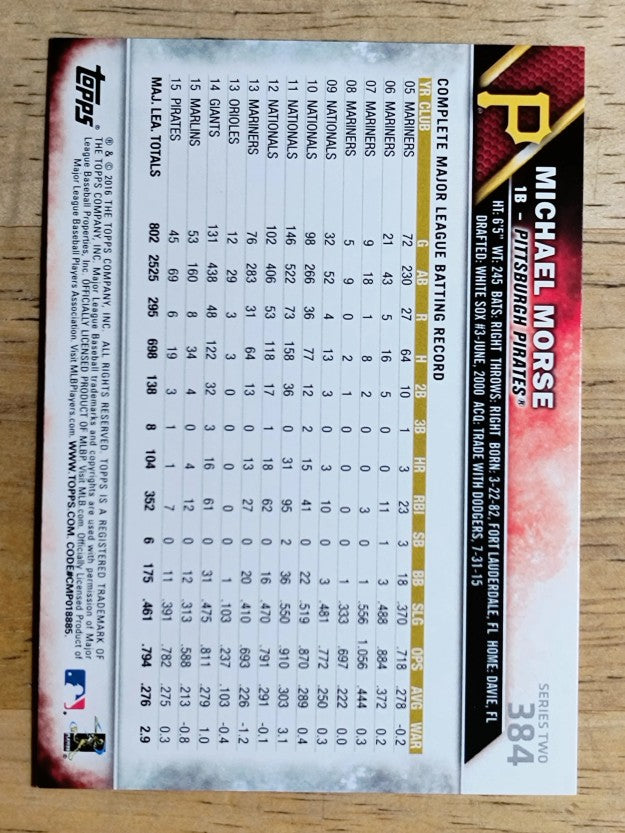 2016 Topps #384 Michael Morse