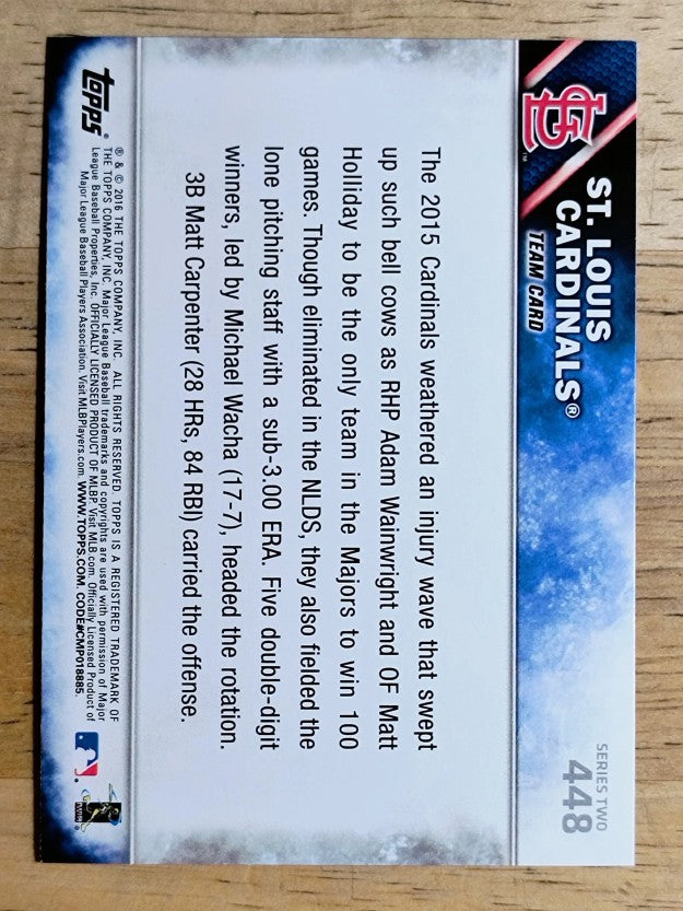 2016 Topps #448 St. Louis Cardinals