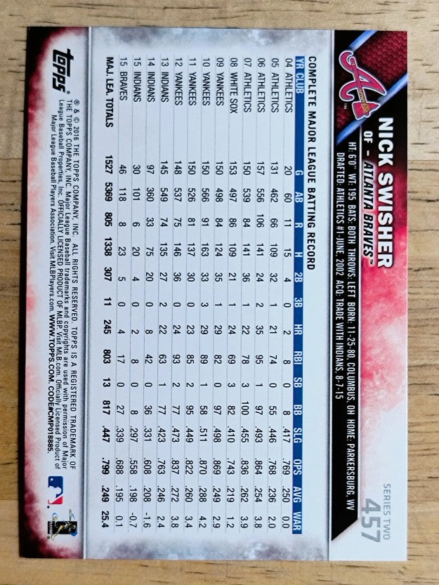 2016 Topps #457 Nick Swisher