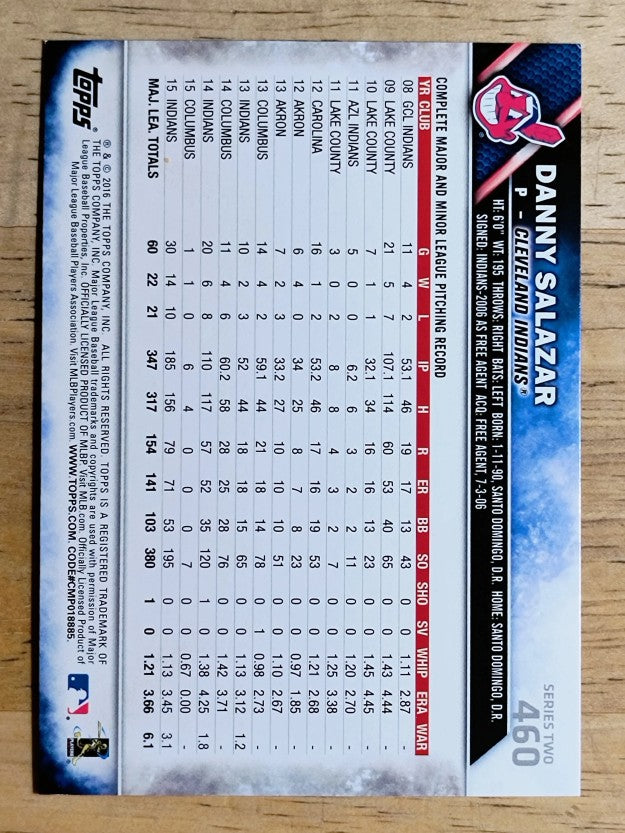 2016 Topps #460 Danny Salazar