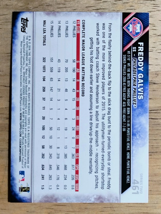 2016 Topps #461 Freddy Galvis
