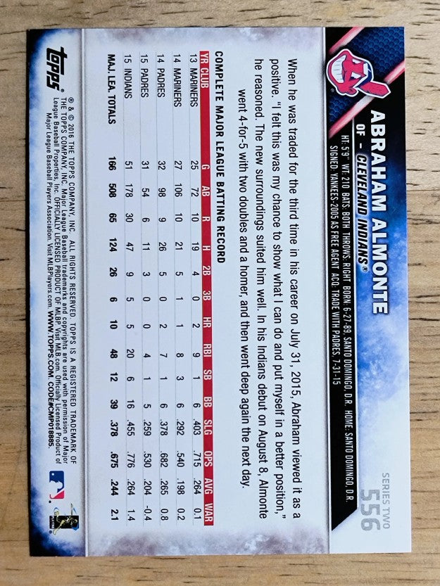 2016 Topps #556 Abraham Almonte