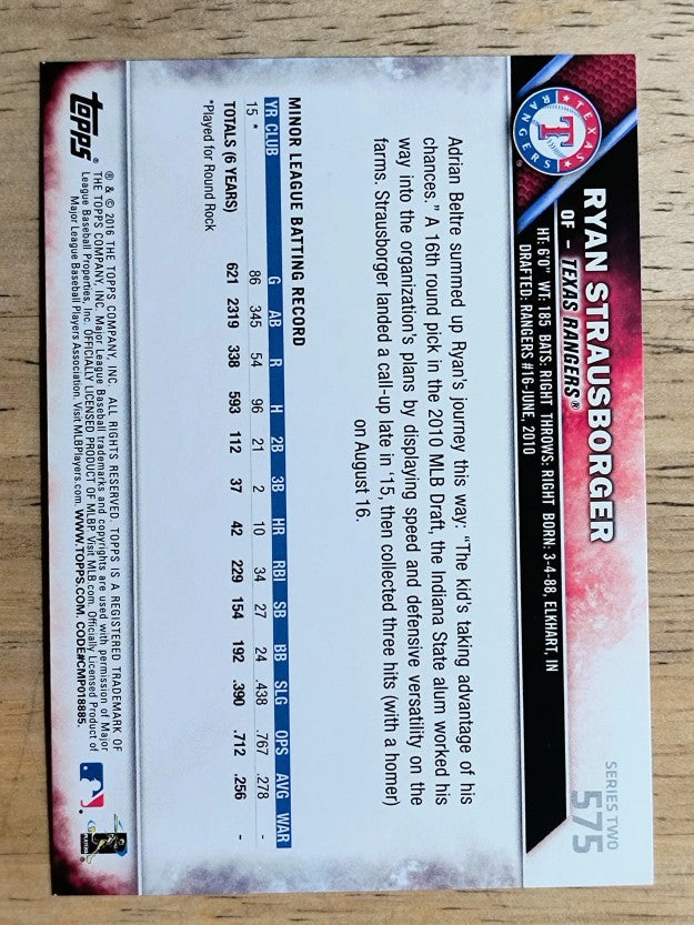 2016 Topps #575 Ryan Strausborger RC